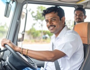 Firefly_driving instructor teaching his student driving a bus in andhra pradesh 532571